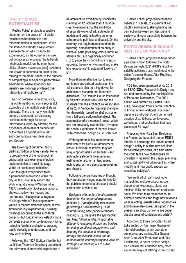 Article page on the potential of the 1:1 scale and the Porto Design Biennale 2021.