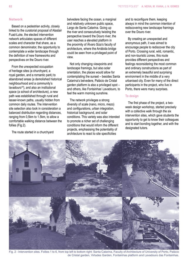 Article page with six photographs of the intervention sites along the river.