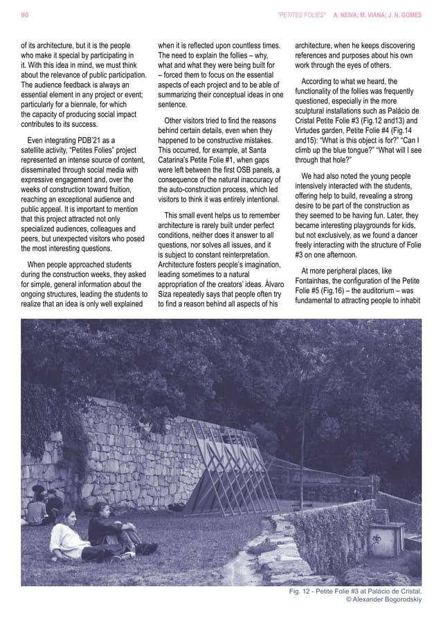 Article page with a photograph of the triangular folly no. 3 against a stone wall at Palácio de Cristal.