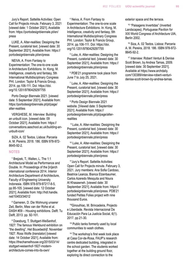Article page with the bibliography and notes.